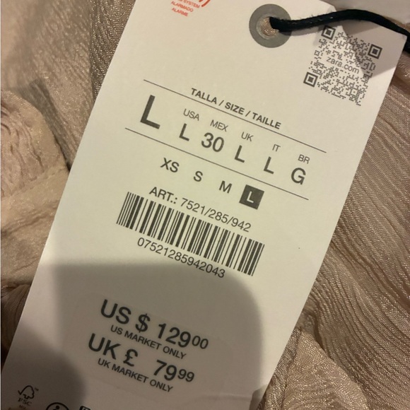 Zara NWT beaded sash blouse 6521/285 - Picture 11 of 12